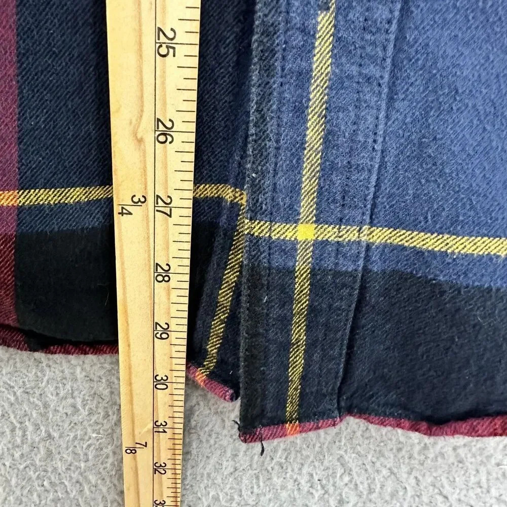 American Eagle Button Up Flannel Shirt Mens Small Blue Plaid Heritage Preppy - Picture 3 of 7